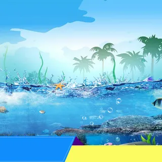 夏日大海防晒霜泳衣PSD分层主图背景素材高清