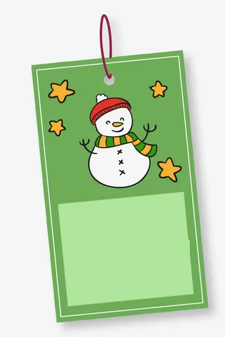 雪人悬挂标签免抠