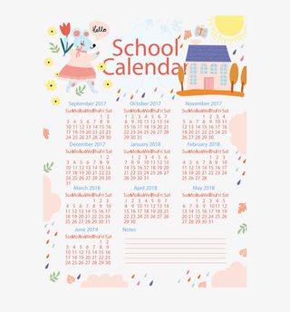 秋天落叶装饰校历免抠