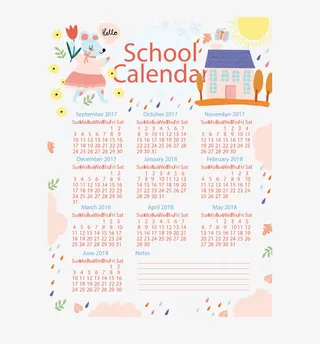 秋天落叶装饰校历免抠