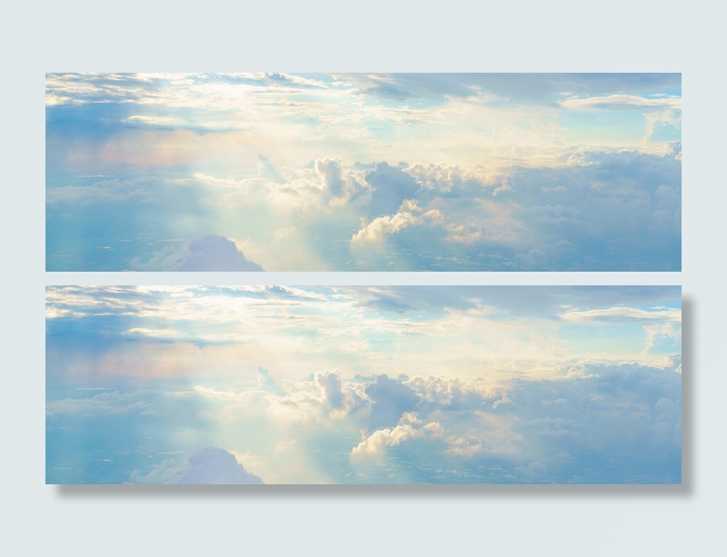 日出白云天空banner高清