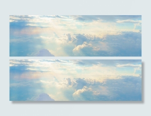 日出白云天空banner高清