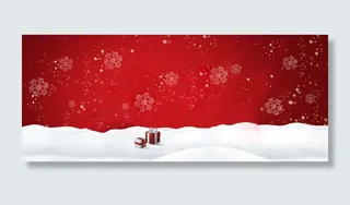 圣诞红色渐变简约雪花飘雪海报背景高清