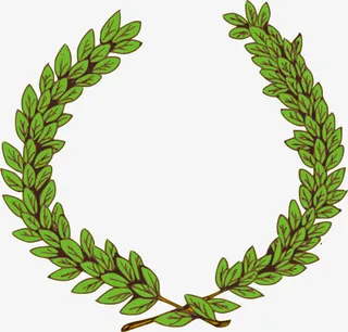 绿色对称花环边框免抠