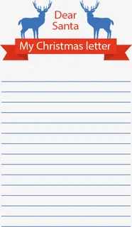 蓝色驯鹿信纸免抠