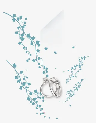 时尚简约文艺钻戒海报免抠