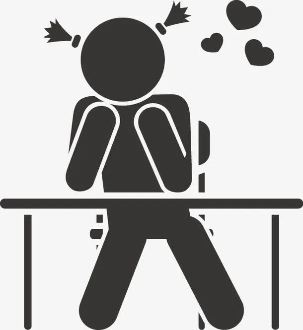 学生上课剪影矢量素材免抠