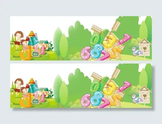 卡通春季清新开学季电商banner高清