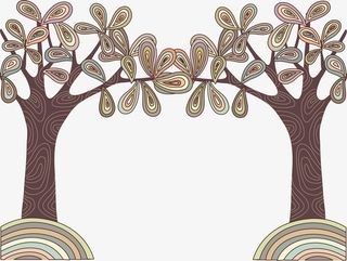 卡通树叶树干矢量图免抠