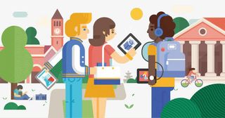 扁平化大学场景免抠