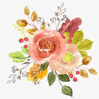 水彩唯美简约花朵免抠图免抠