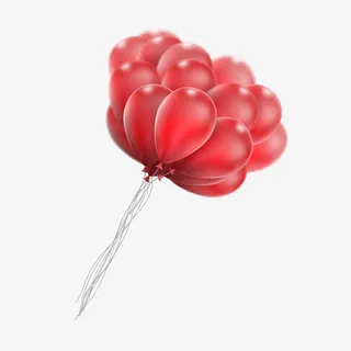 矢量写实红色气球免抠