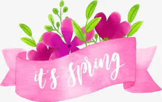 这是春天白色艺术字免抠