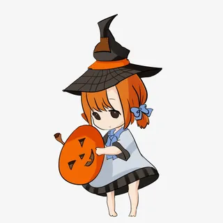 万圣节拿着南瓜的魔女免抠