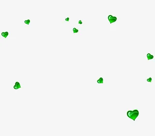 绿色简约爱心漂浮素材免抠