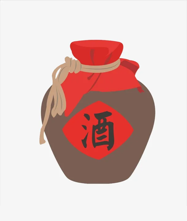 复古酒坛香酒免扣图免抠