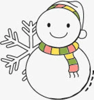 手绘彩色雪人图标免抠