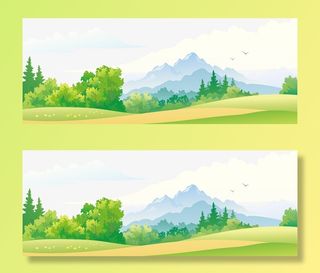 草原风景矢量图下载免抠手绘/卡通卡通元素