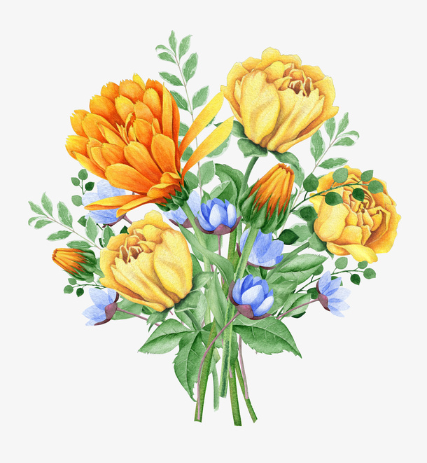 黄色的鲜花免抠