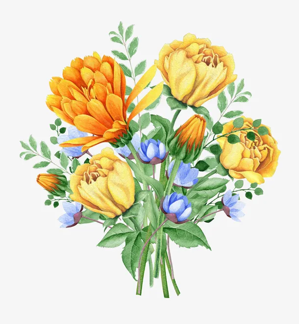 黄色的鲜花免抠