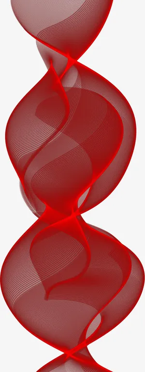 红色双螺旋结构免抠
