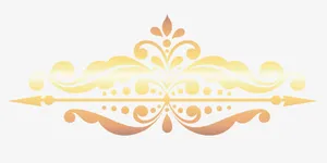 金色渐变花纹分割线免抠