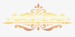 金色渐变花纹分割线免抠