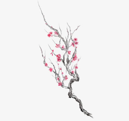 水墨枝条免抠