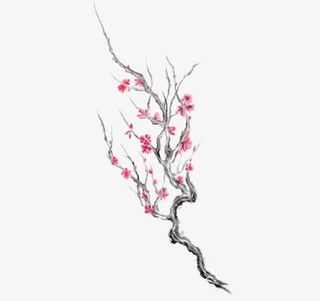 水墨枝条免抠