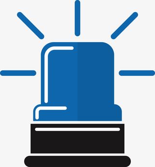 蓝色车灯矢量图免抠