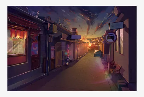 夜晚的北京胡同免抠