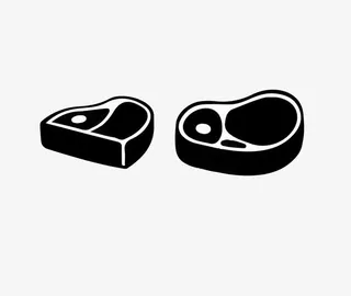 黑白肉片icon免抠
