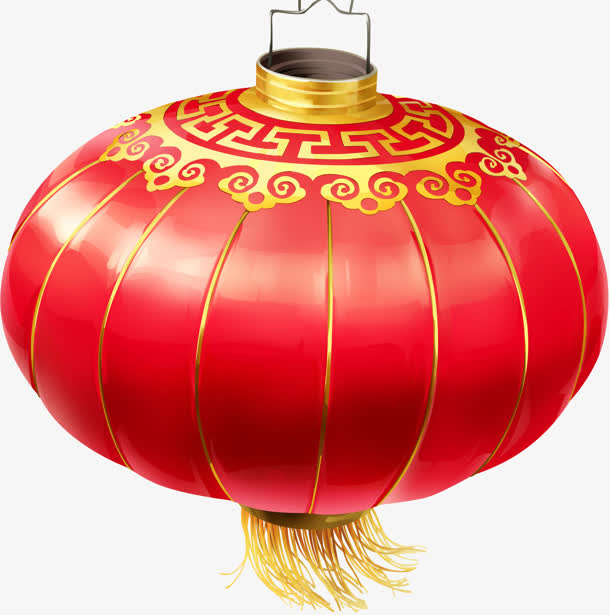 灯笼大红色灯笼椭圆形灯笼免抠