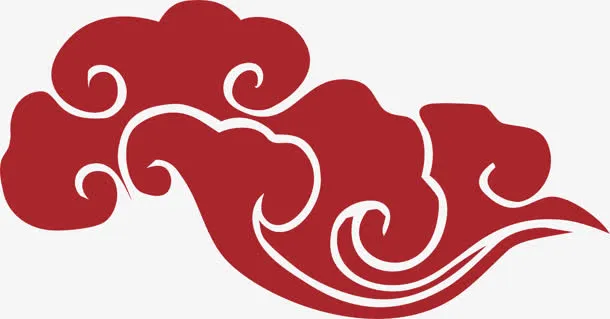 红色祥云免抠装饰中国风元素