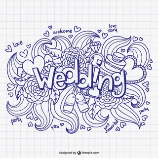 手绘花卉婚礼贺卡免抠