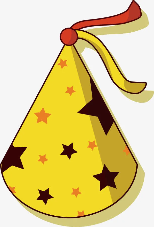 卡通彩色星星庆祝帽免抠