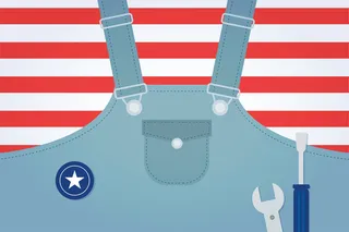 卡通手绘五一国际劳动节工人海报背景素材高清