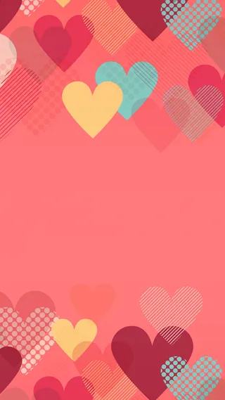 红色爱心矢量图源文件H5背景高清