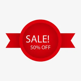 卡通圣诞节红色半价折扣免抠