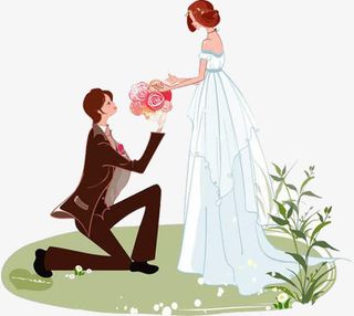 卡通情人节求婚免抠