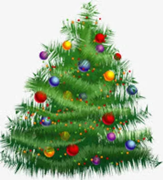 手绘绿色植物装饰圣诞海报免抠