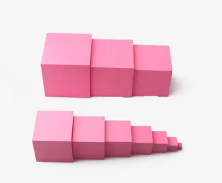 粉红塔儿童蒙氏教具免抠