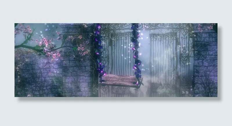 紫色梦幻樱花秋千背景高清