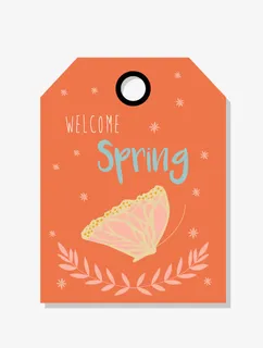 卡通春天吊牌免抠