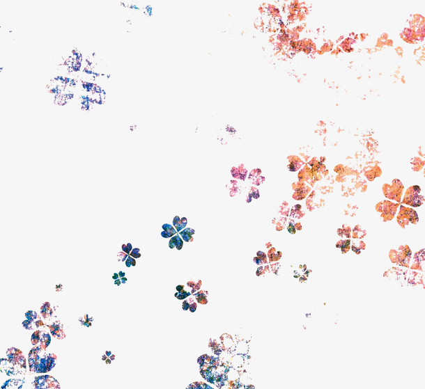 漂浮彩色四叶草图片素材免抠