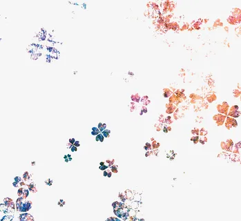 漂浮彩色四叶草图片素材免抠