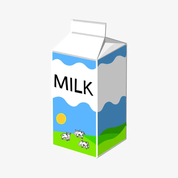 牛奶包装盒子免抠