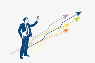 增长箭头免抠标签元素