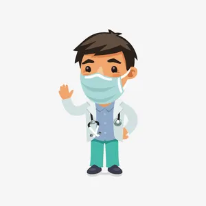 手绘卡通人物医生免抠