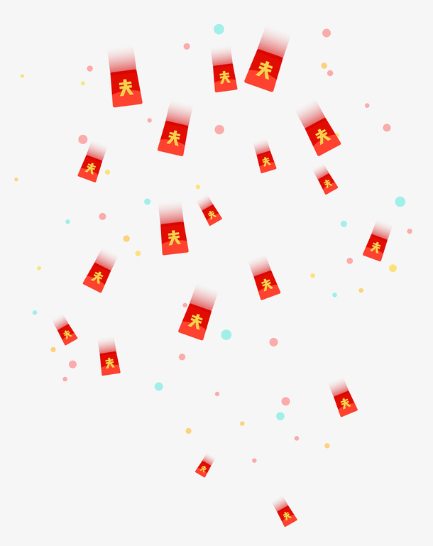 悬浮红包雨装饰免抠